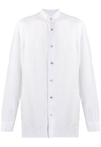 mandarin collar linen shirt