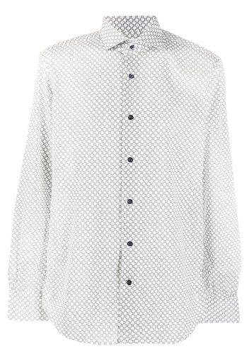 geometric-print long sleeved shirt