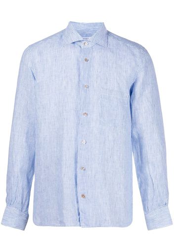 Mazzarelli striped linen shirt - Blu