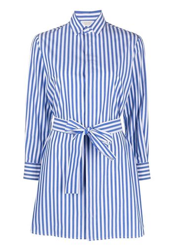 Mazzarelli striped belted cotton shirt - Blu