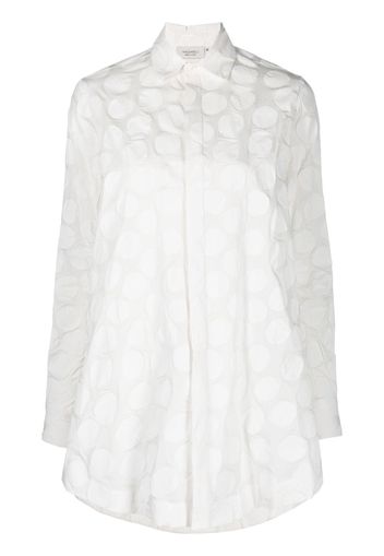 Mazzarelli spot-pattern textured oversized shirt - Bianco