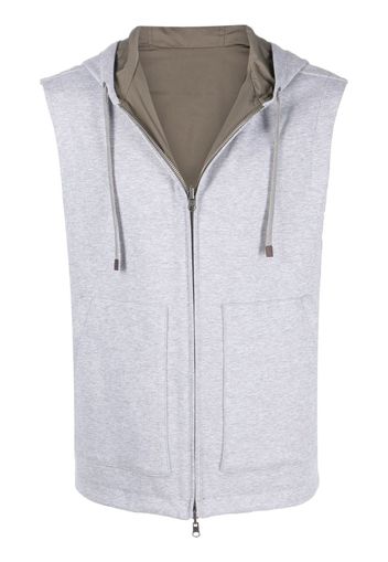 Mazzarelli zip-front sleeveless gilet - Grigio