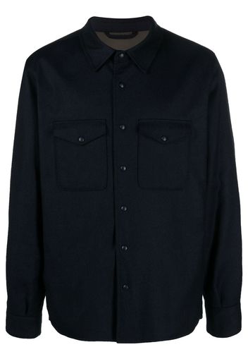 Mazzarelli virgin wool shirt jacket - Blu