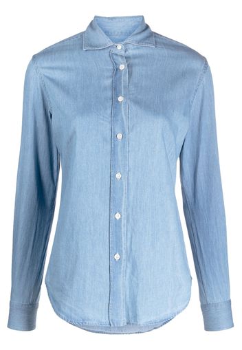 Mazzarelli plain cotton shirt - Blu