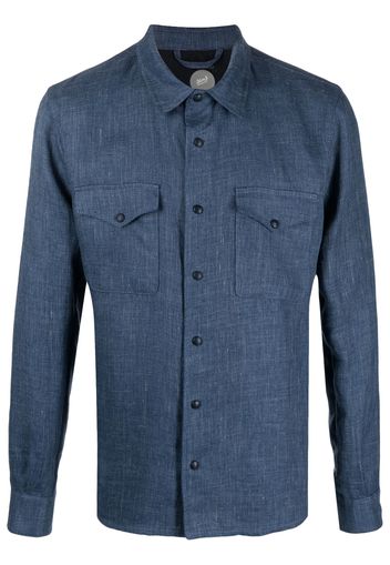 Mazzarelli button-down linen shirt - Blu