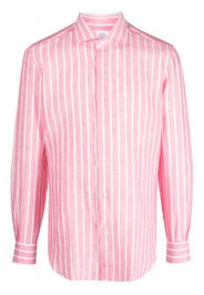 Mazzarelli striped long-sleeve linen shirt - Rosa