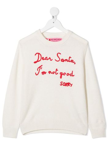 knitted slogan detail sweater