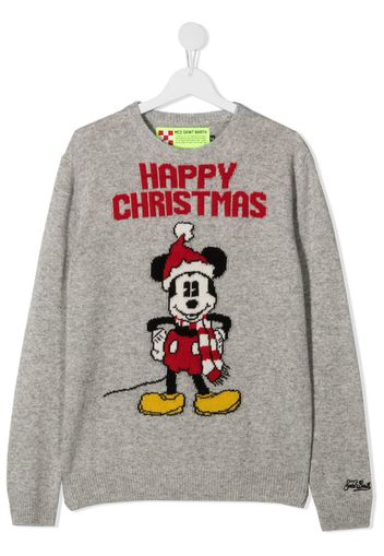 TEEN Douglas Mickey Xmas-pattern jumper