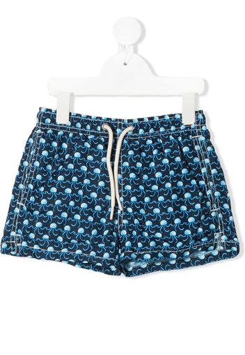 Mc2 Saint Barth Kids jellyfish micro-print swim shorts - Blu