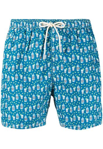 Mc2 Saint Barth gin time-print swimming trunks - Blu