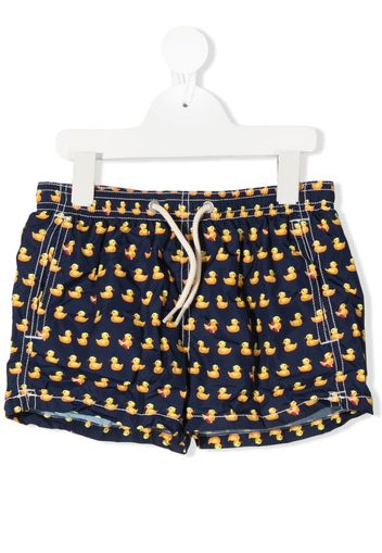 Mc2 Saint Barth Kids duck print swim shorts - Blu