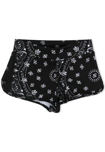 Mc2 Saint Barth Kids Bermuda con stampa paisley - Nero