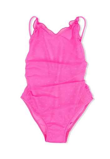 Mc2 Saint Barth Kids Costume intero a pois Frou - Rosa