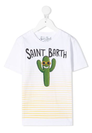 Mc2 Saint Barth Kids T-shirt Cactus Smile con stampa - Bianco