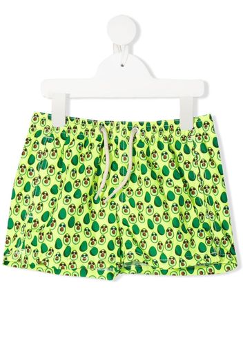 Mc2 Saint Barth Kids Jean Lighting avocado-motif swim shorts - Verde