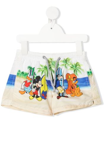 Mc2 Saint Barth Kids Mickey-print swim shorts - Bianco