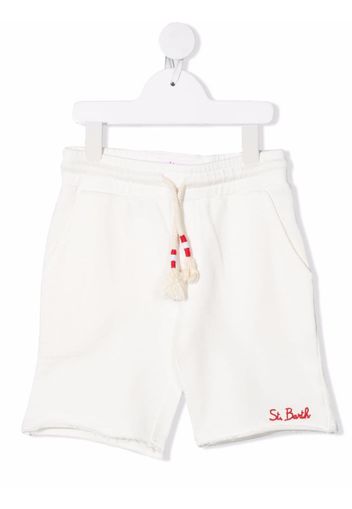 Mc2 Saint Barth Kids embroidered-logo drawstring shorts - Bianco