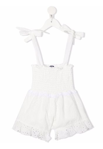 Mc2 Saint Barth Kids Tuta corta con ricamo - Bianco