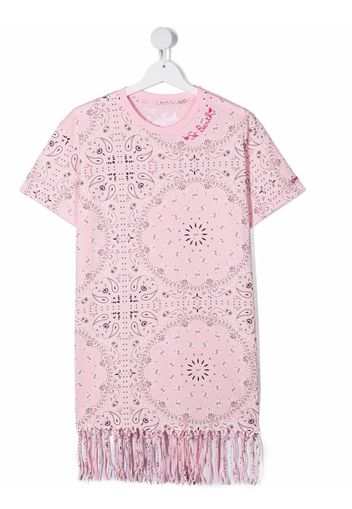 Mc2 Saint Barth Kids Abito modello T-shirt con stampa paisley - Rosa