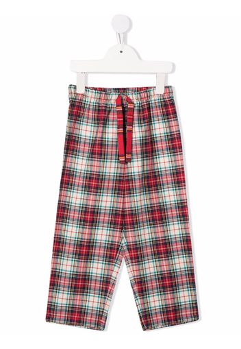 MC2 Saint Barth Kids Hypo checked straight trousers - Rosso