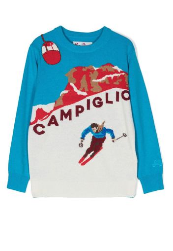 MC2 Saint Barth Kids intarsia-knit crew neck jumper - Blu