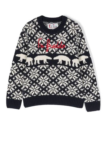 MC2 Saint Barth Kids patterned intarsia-knit jumper - Blu