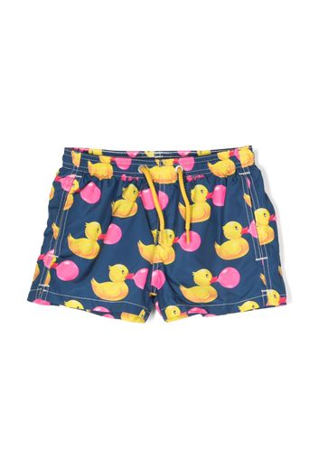 MC2 Saint Barth Kids duck-print swim shorts - Nero