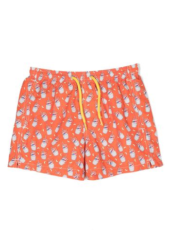 MC2 Saint Barth Kids graphic-print swim shorts - Arancione