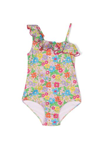 MC2 Saint Barth Kids floral-print ruffle-detail swimsuit - Rosa