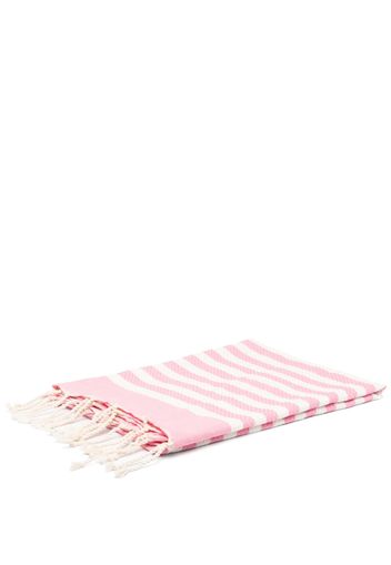 MC2 Saint Barth Kids stripe-print fringed towel - Rosa