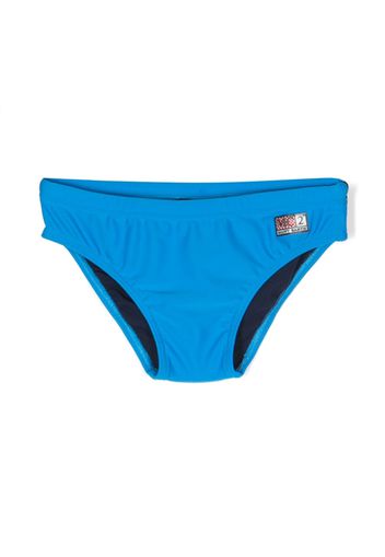 MC2 Saint Barth Kids logo-patch swim trunks - Blu