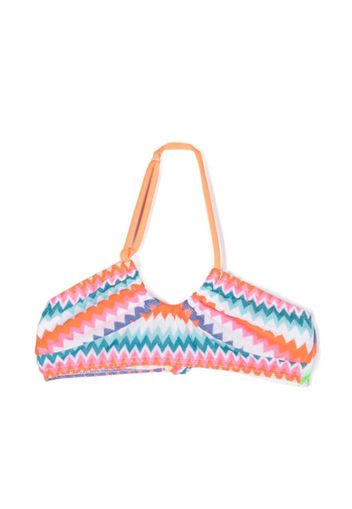 MC2 Saint Barth Kids zigzag-print bikini top - Blu