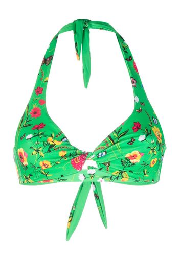 MC2 Saint Barth floral-print twist bikini top - Verde