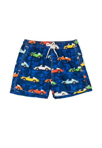 MC2 Saint Barth Kids car-print swim shorts - Blu