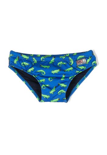 MC2 Saint Barth Kids crocodile-print swim trunks - Blu