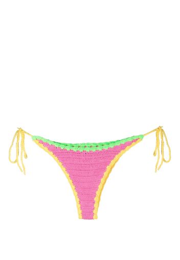 MC2 Saint Barth side-tie knitted bikini bottoms - Rosa