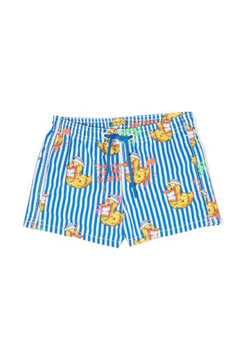 MC2 Saint Barth Kids duck-print swim trunks - Blu