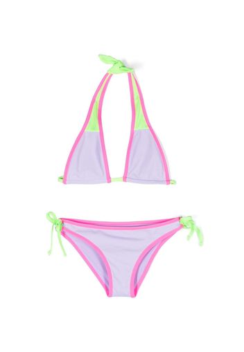 MC2 Saint Barth Kids embroidered-logo halterneck bikini - Viola