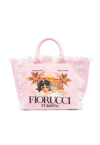 MC2 Saint Barth Kids logo-print canvas beach bag - Rosa