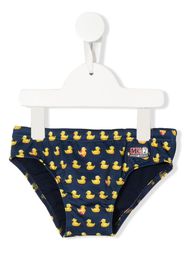 MC2 Saint Barth Kids duck-motif slip-on swim trunks - Blu