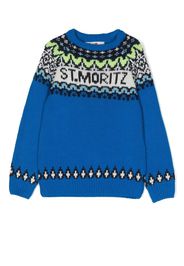 MC2 Saint Barth Kids Douglas logo-knit jumper - Blu