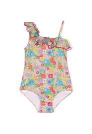 MC2 Saint Barth Kids floral-print ruffle-detail swimsuit - Rosa