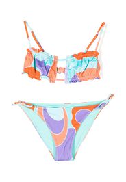 MC2 Saint Barth Kids wave-print bikini - Arancione