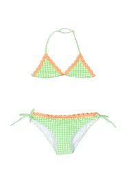 MC2 Saint Barth Kids Holly vichy contrast-trim bikini - Verde