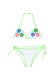 MC2 Saint Barth Kids floral-patch triangle bikini - Bianco