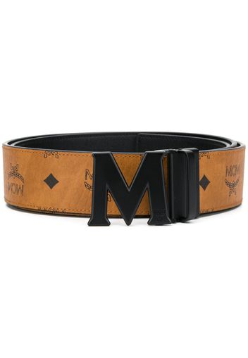 logo-print M-buckle belt