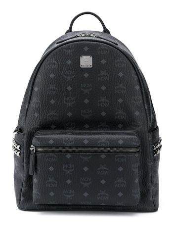 studded logo-print backpack