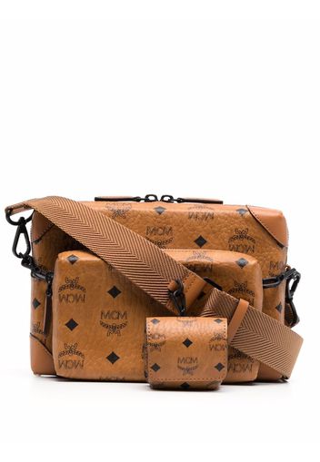 MCM Borsa messenger con monogramma Berlin - Marrone