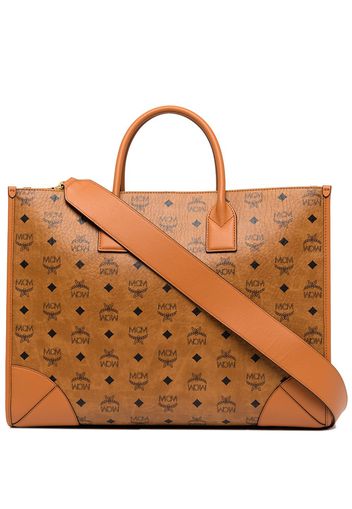 MCM Borsa tote Visetos con monogramma - Marrone