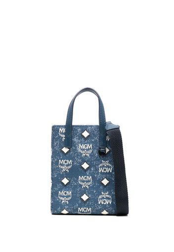 MCM mini denim messenger bag - Blu